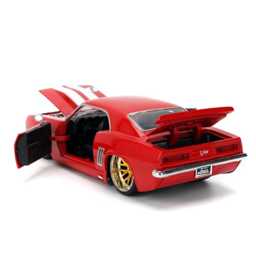 Jada 1:24 Fast & Furious 1969 Chevrolet Camaro #1 Red with white - Diecast Car - Picture 5 of 9