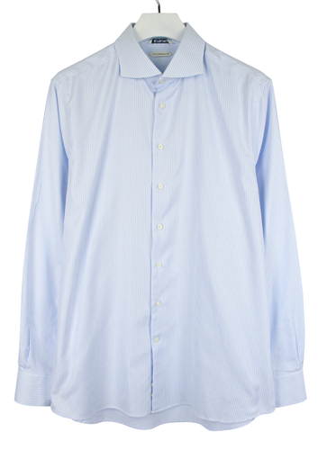 MrDoubleCollar, Camicia da uomo formale con polsino doppio, vestibilità slim, a maniche lunghe, con gemelli in metallo, Rosa confetto, S