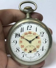 ANTIQUE DOXA MEDAILLE MILAN 1906 OPEN POCKET WATCH RUNNING HORS CONCOURS LIEGE