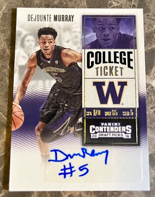 2016 Panini Contenders Draft Dejounte Murray College Ticket Rookie Auto RC
