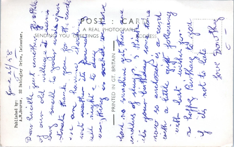 1958 West Bank, Winster Great Britain B&W RPPC A W Bourne Postcard Vintage City - Image 2 of 3