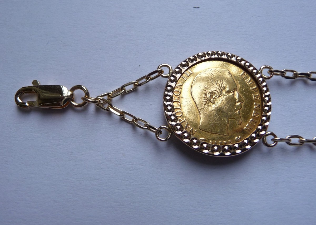 Pendentif Réplique 10 Francs Napoléon III En Or 18k - 1.6 Grammes - Occasion