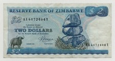 ZIMBABWE 2 DOLLARS 1983 PICK 1B LOOK SCANS