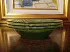 Vintage Pyrex Green Festiva Spring  Glass Swirl 7.5" Bowls Set of (3)