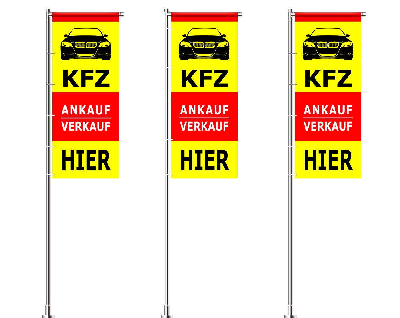 KFZ An&Verkauf Werbefahne zur indiv. Gestaltung in vielen Größen und Konfektion - Bild 3 von 10
