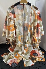 Women s Floral Kimono Sheer Multicolor Size L Beach Festival Cruise Resort