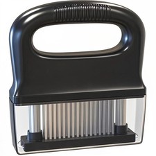 HRZLITAY Meat Tenderizer, with 48 Stainless Steel Ultra Sharp one size, Black