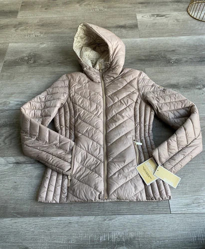 Giacca imbottita Michael Kors reversibile trapuntata nylon firma logo confezionabile XS