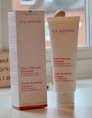 Clarins Gentle Foaming Cleanser with Cottonseed Normal to Combination Skin 4.4Oz