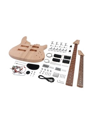Double Neck DIY Electric Guitar and Bass Kit 6 String and 4 String