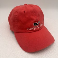 Vineyard Vines Hat Cap Salmon Pink/Peach Adjustable Strapback Whale Logo Dad Hat