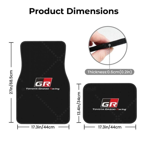 Set of 4 Carpet Floor Mats Black for Toyota GR Sport – GR Gazoo Racing JAPAN - Bild 5 von 7