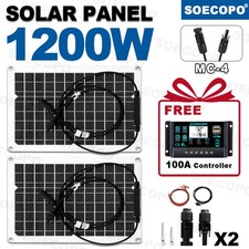【Costoso】Kit Solare 1200W 2 Pannelli - Controller 100A + Cavo Y Balcone/RV