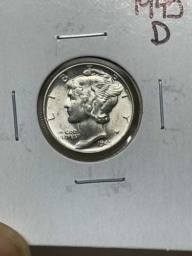 1945-D Unc Mercury Silver Dime 10c Denver Mint - KK654