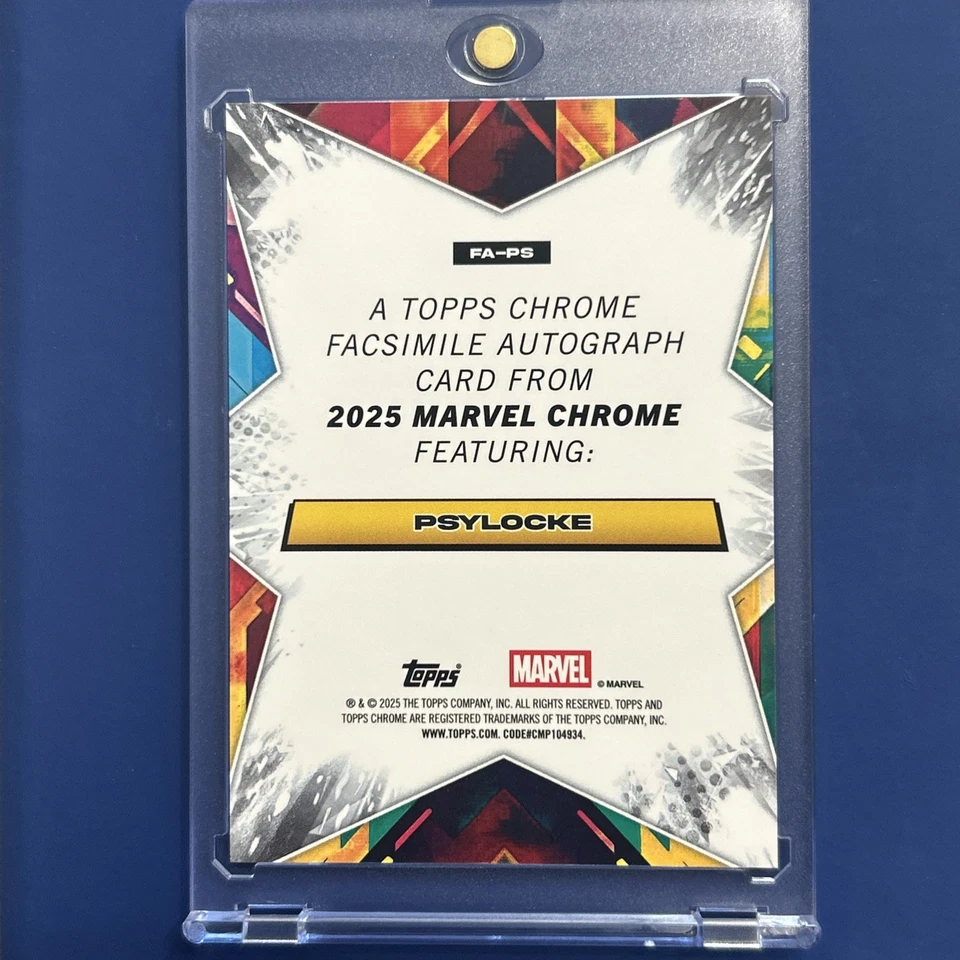 2025 Topps Chrome Marvel Psylocke Facsimile Auto Orange Parallel /25 RARE SSP 🔥 - Image 3 of 4