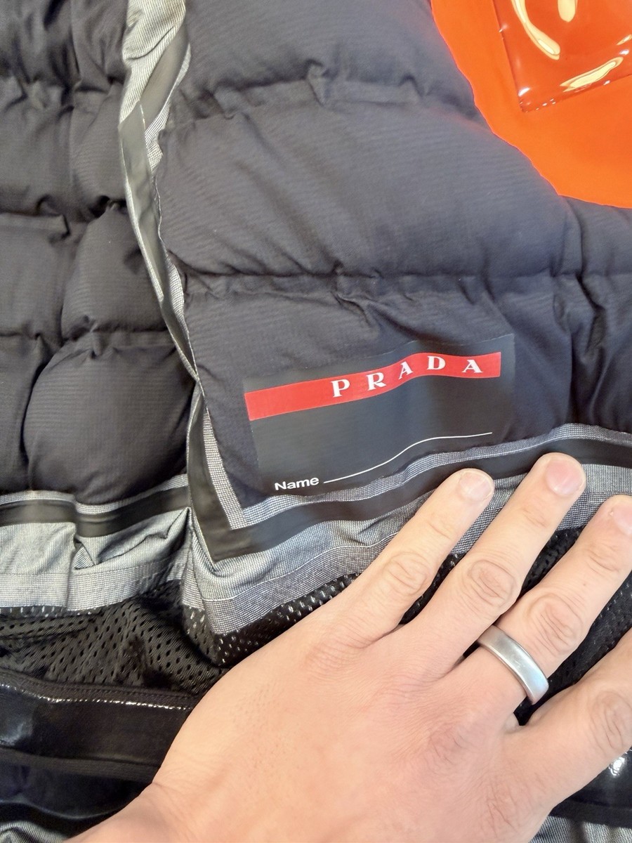 Prada Goretex Linea Rossa Neon Orange Jacket Sz L 100% Authentic