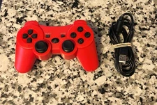 Bek Design Wireless PS3 Controller & Charging Cable - Red - Tested! Free Ship!