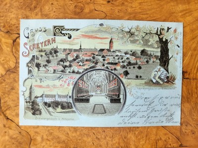 Postcard greeting from Scheyern interior of the Prince's Chapelke 1899