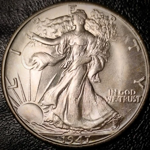 1947 D Walking Liberty Half Dollar - Uncirculated - 90% Silver 50C