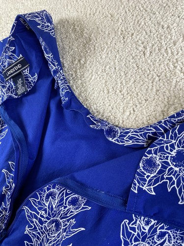 Kamehameha Schools Floral Lands' End Dress Blue L 14 Girls Aloha Hawaiian Print - Picture 7 of 10