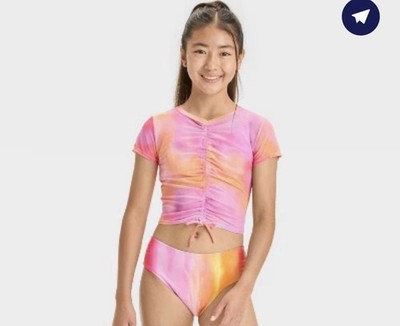Girls Tie Dye Design Top And Bathing Suit Bottom 2 Piece Size 6/7 NWT