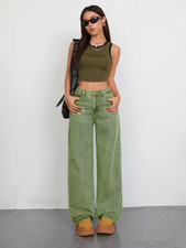 Water-Washed High Waist Wide Leg Jeans