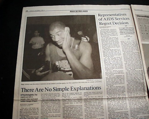 MAGIC JOHNSON Los Angeles Lakers NBA Basketball AIDS Retirement 1992 Newspaper - Picture 8 of 9