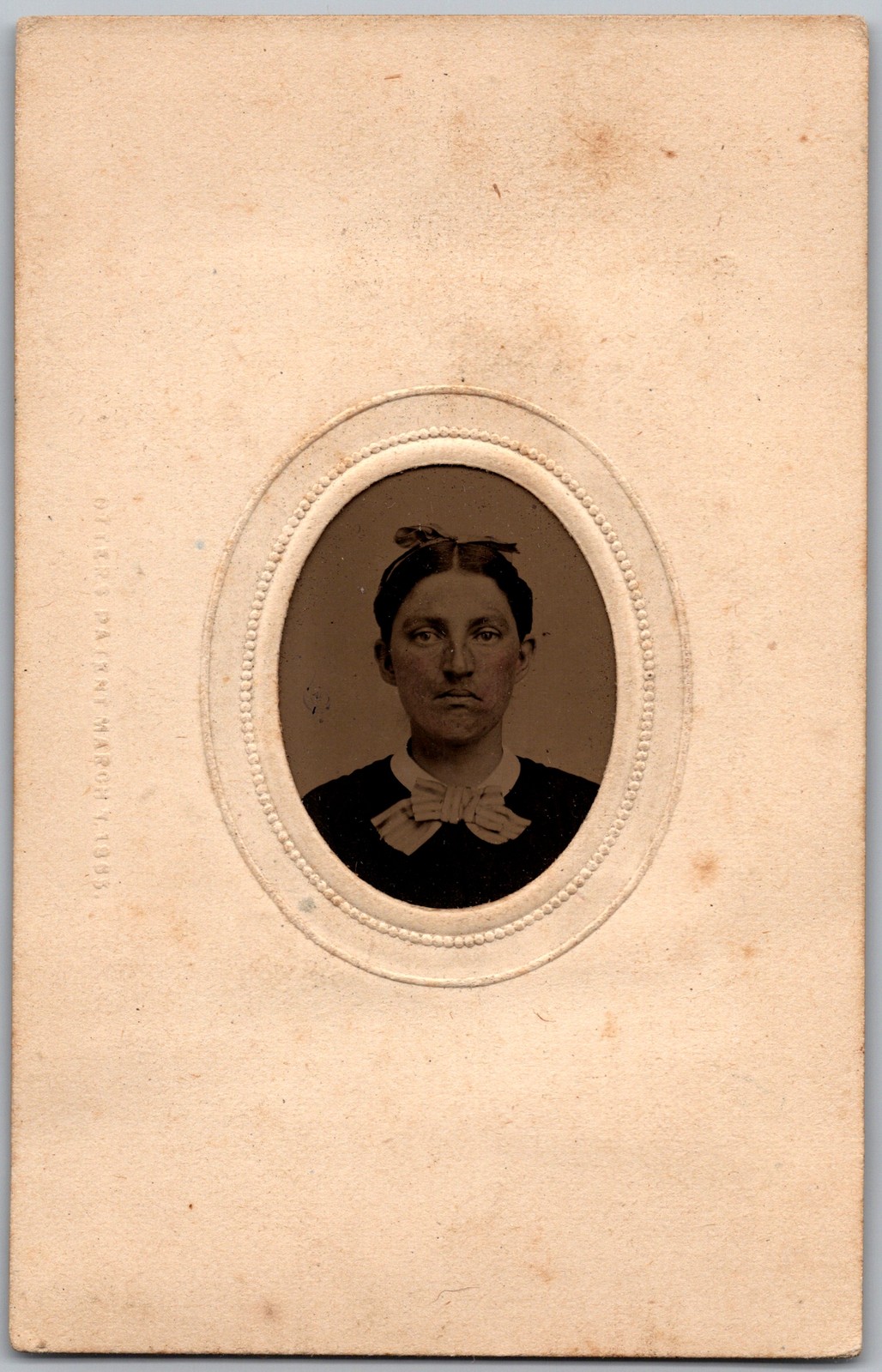 Antique 2.5X4.5 Tintype Circa 1860s Young Lady In Dress Unmarked
