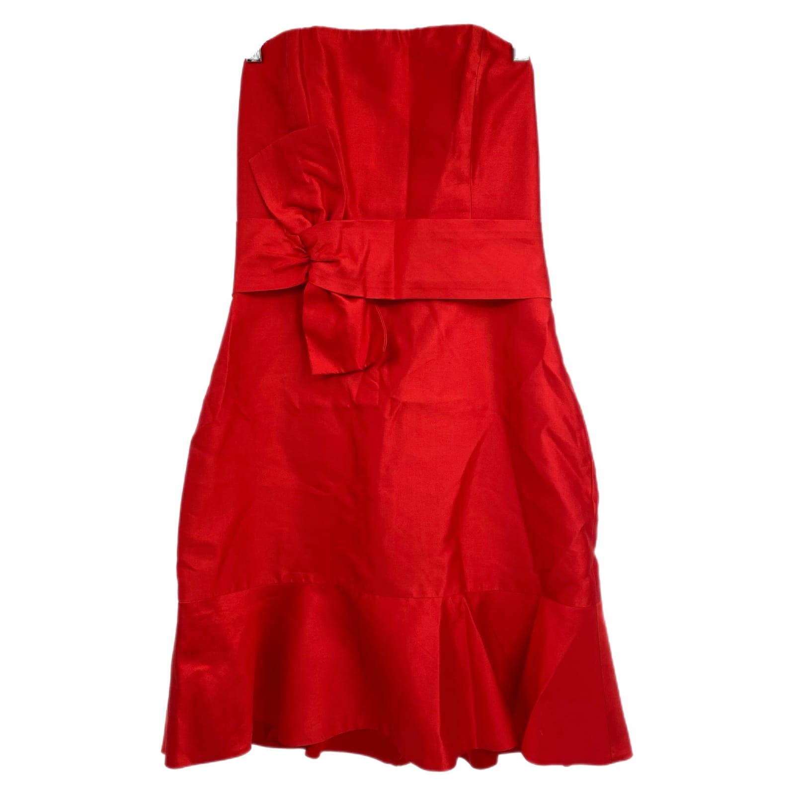 Kate Spade Red Bow Accent Ruffle Hem Mini Dress | Size 8