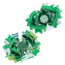 2pcs St. Patrick's Day Hair Clip Hair Bows Clip Shamrock for Kids Kid Hair Clip