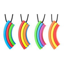 Chewy Necklace Sensory, Rainbow Bridge Chew Necklaces for Sensory Kids, Sore Gu
