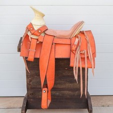 15  Orange Charro Saddle Leather Saddlebag Me...
