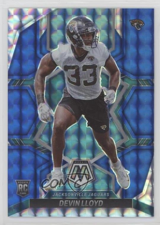 2022 Panini Mosaic Rookies Blue Mosaic Prizm 7/99 Devin Lloyd #375 Rookie RC
