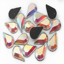 Pear Drop Flatback Hotfix Iron-On Rhinestones 288 PCS 6x7mm Crystal AB