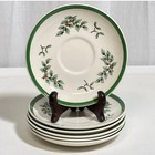 Vintage Spode S3324 Christmas Tree (Tea Cup) Saucers 5.5” England Set of 6
