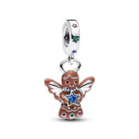 Pandora Moments Charm-AnhäNger Lebkuchen Engel Silberfarben