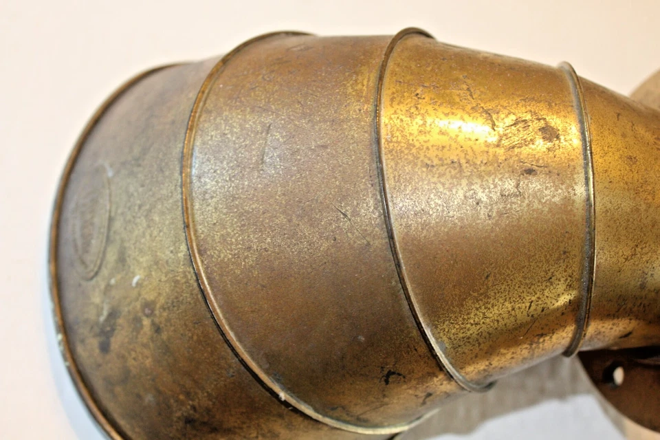 1920s Perkins Marine Lamp & Hardware Solid Brass Boat Vent Flange & Rodent Guard - Image 4 of 4