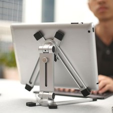 FUZADEL Portable Fold-Up Travel Stand Aluminum, Universal Tablet Stands Holde...