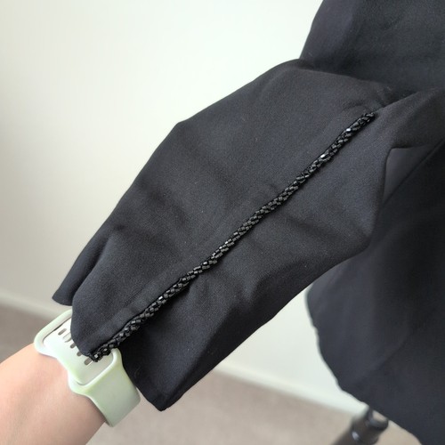 AKRIS Punto Wool Long Blazer with Swarovski Beading Jacket Black Women's 6 $4390 - Picture 13 of 16