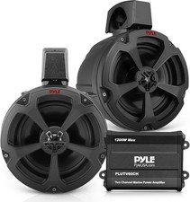 Pyle 6.5" Water-Resistant Off-Road Speakers - 2 Channel Rated Ampli, 1200 Watts