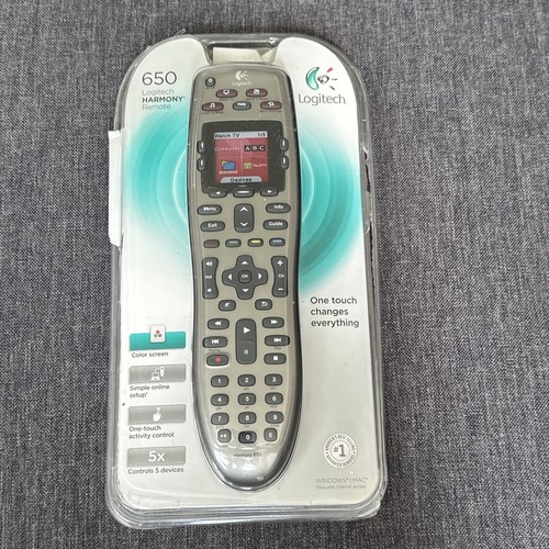 Logitech Harmony 650 Universal Color Screen Remote Silver Brand New Open Box