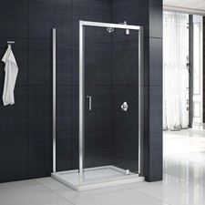 MERLYN MBOX Pivot Shower Door Chrome Finish 700mm 760mm 800mm 900mm 1000mm