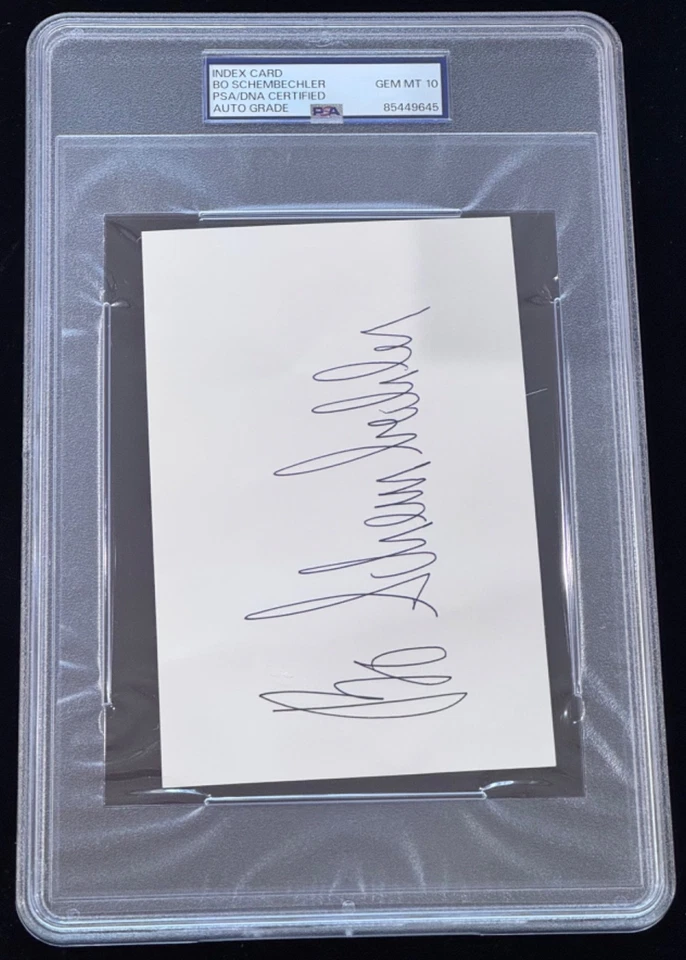Bo Schembechler "Wolverines GOAT Coach HOF" Signed Autographed Index Card PSA 10 - Image 2 of 3