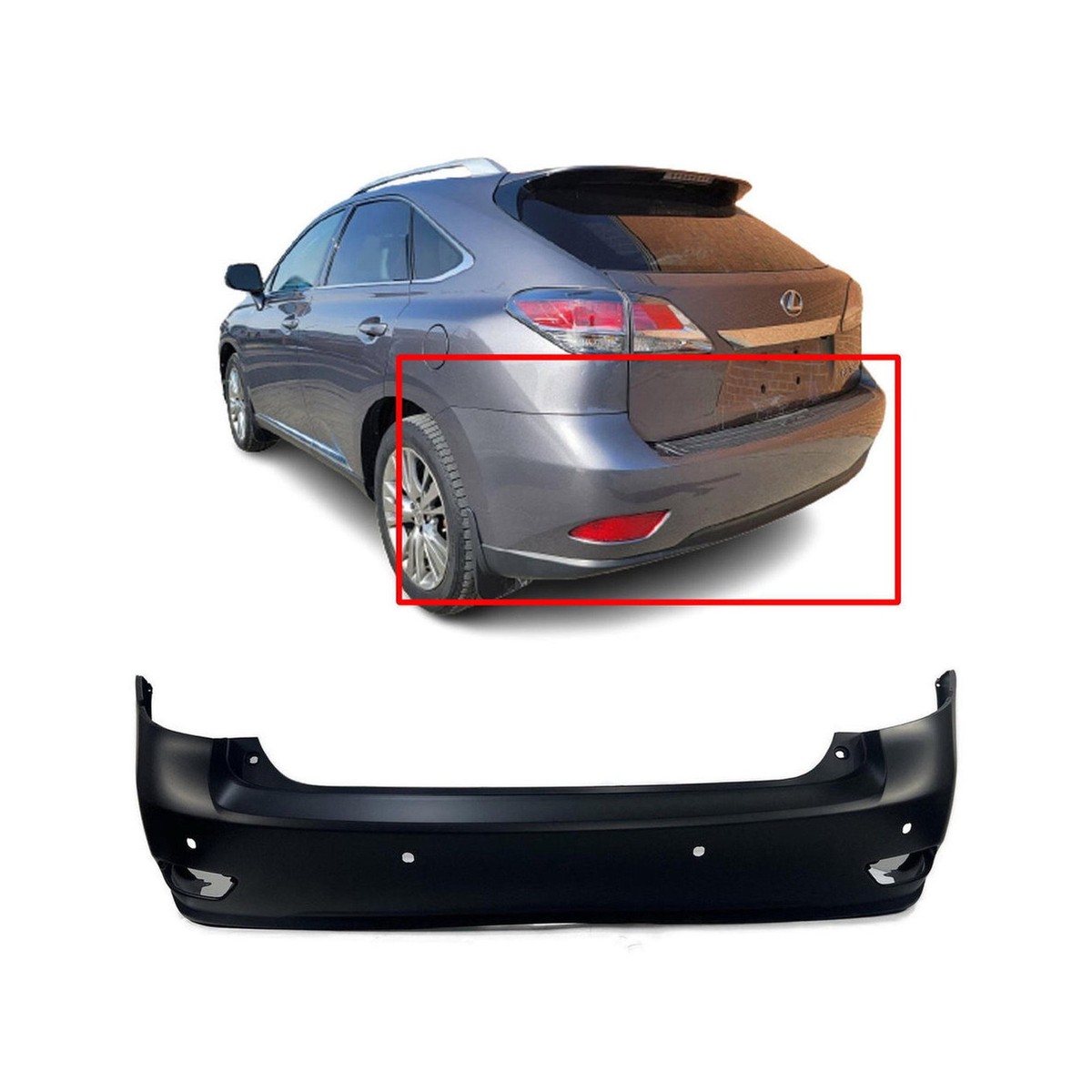 2010-2015 Lexus RX350/RX450h Primed Rear Bumper Cover LX1100143