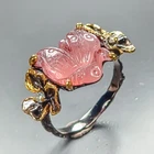 Fine Art Natural Tourmaline Ring 925 Sterling Silver Size 8 /R469058