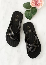 Joyfolie Elena Black Flip Flop Girls Size 10T 11T Foot Sandal Summer Shoes