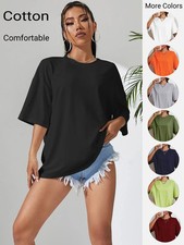 100 Cotton Solid Color Summer Womens T Shirt Street Hip Hop T-Shirts Loose .