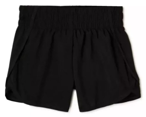 Athletic Works Girls Running Shorts Black/Blue 10/12 Stretch Lined 2 Pair Set - Picture 10 of 13