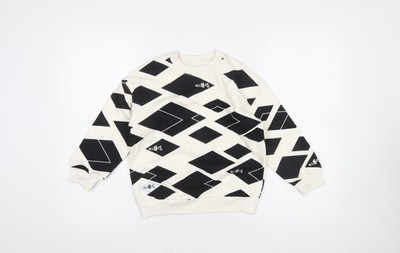 Marks and Spencer Jungen Pullover Sweatshirt schwarz geometrisch ''No Limits'' 6-7 Jahre