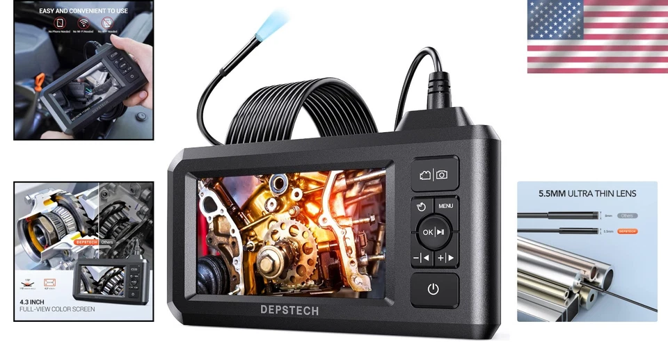 Câmera cobra versátil de 5,5 mm com longa duração da bateria para inspeções automáticas e domésticas - Imagem 2 de 4